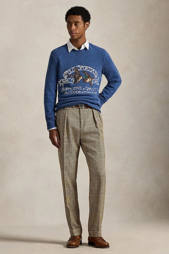 Odzież Polo Ralph Lauren sweter z dodatkiem wełny 710P03175 niebieski