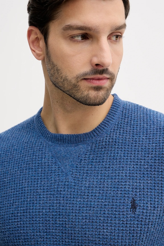 Sveter s prímesou vlny Polo Ralph Lauren modrá 710P04307