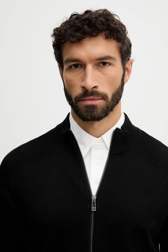 Armani Exchange cardigan din amestec de lână negru XM001975.AF10348