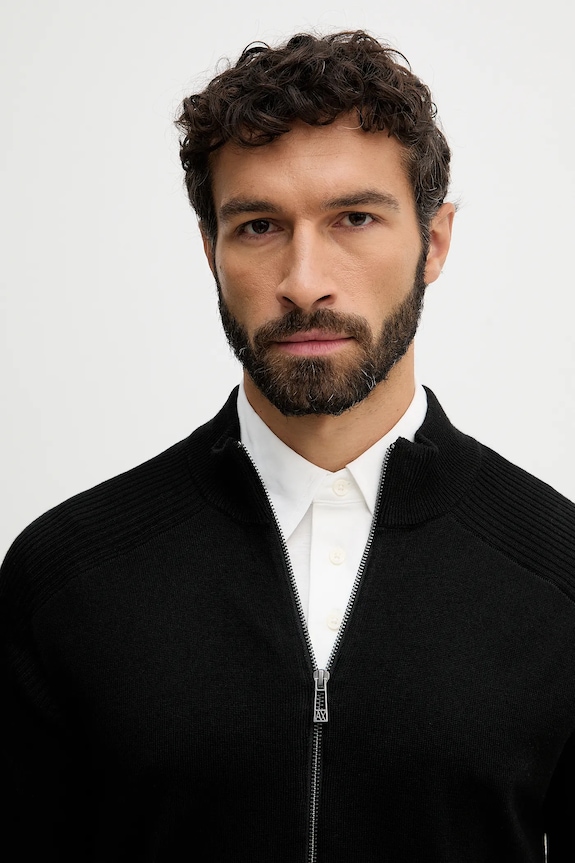 Armani Exchange cardigan din amestec de lână negru XM001975.AF10348