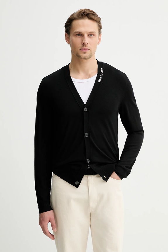 Vlnený kardigán ZADIG&VOLTAIRE vlna čierna KMCA01269