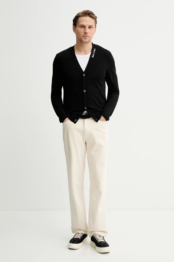 Vlnený kardigán ZADIG&VOLTAIRE KMCA01269 čierna SS26
