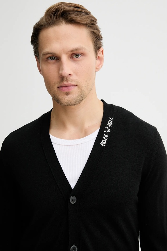 Vlnený kardigán ZADIG&VOLTAIRE čierna KMCA01269