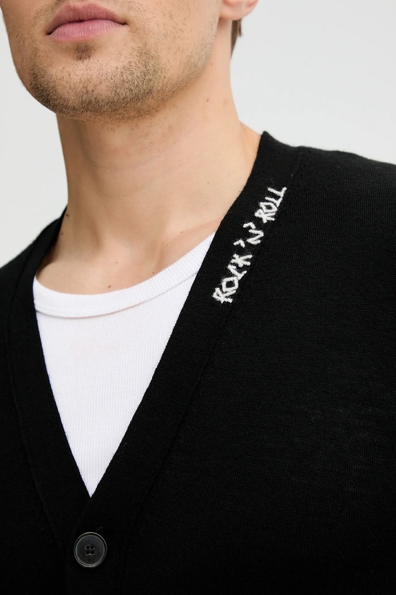 Vlnený kardigán ZADIG&VOLTAIRE KMCA01269 čierna
