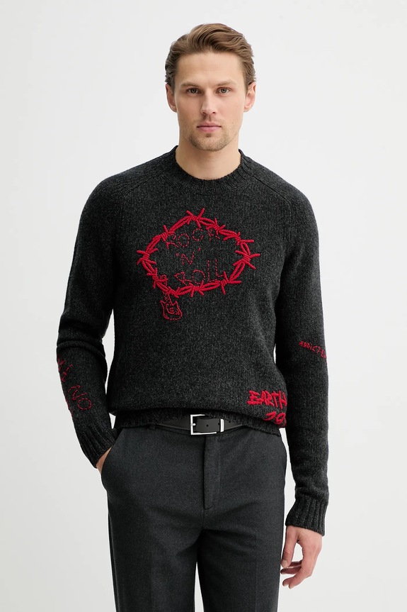 Vlnený sveter ZADIG&VOLTAIRE vlna sivá KMSW01810