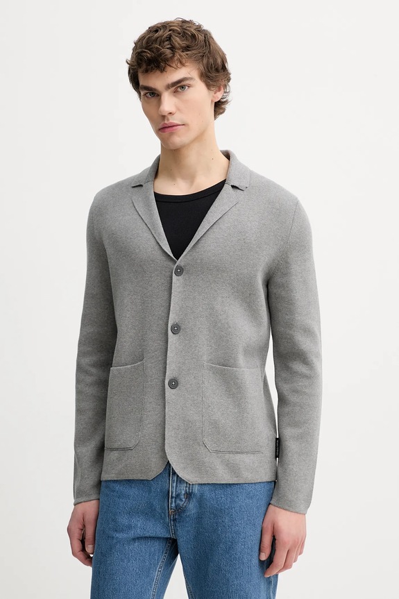 Marc O'Polo cardigan din bumbac melanj gri 620501661004