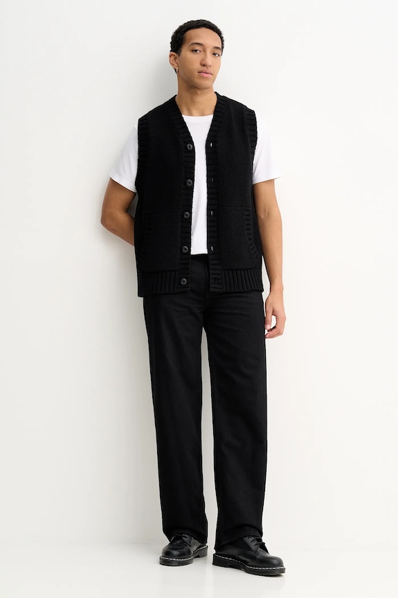 G-Star vestă din bumbac Heavy vest D27224.D631 negru SS26