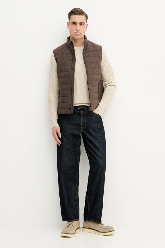 Hackett London pulover de lână HM7000125 bej SS26