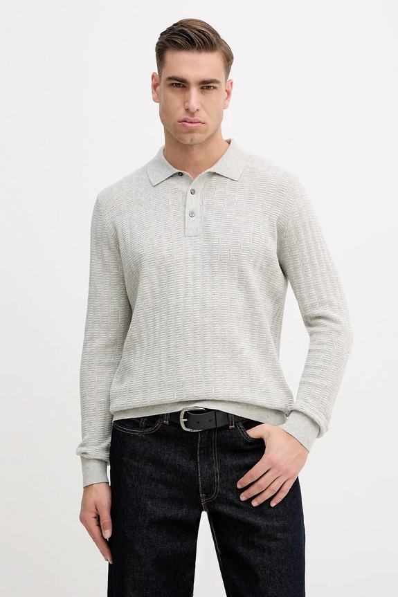 Barbour pulover din amestec de lână Smeaton subtiri gri MKN1704
