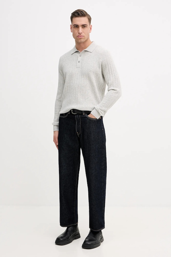 Barbour pulover din amestec de lână Smeaton MKN1704 gri SS26