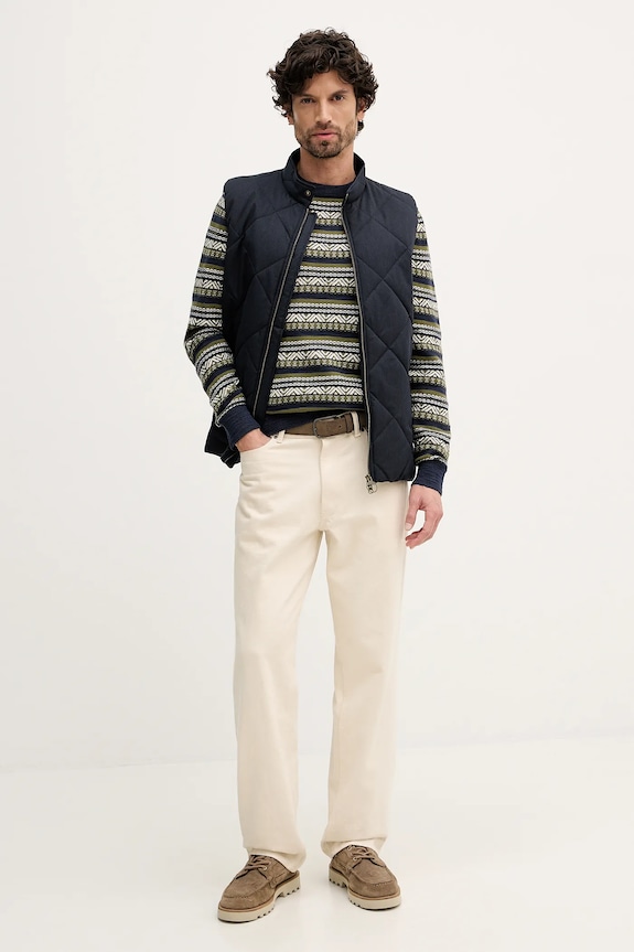 Bavlnený sveter Barbour MKN1705 tmavomodrá SS26