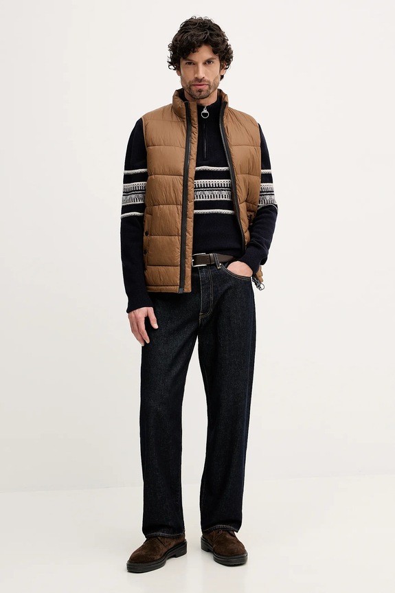 Barbour sweter wełniany Kepwick MKN1708 granatowy SS26