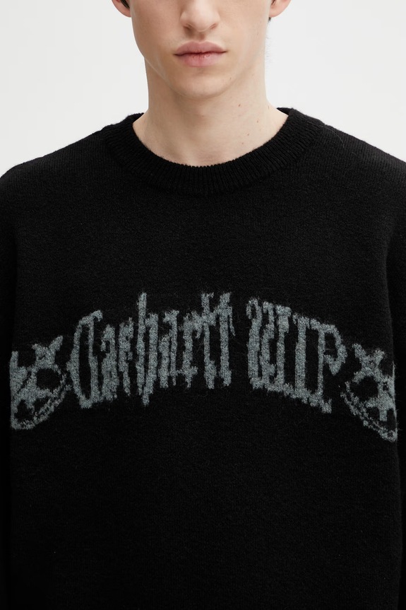 Svetr z vlněné směsi Carhartt WIP Commuting Sweater černá I036057.89XX