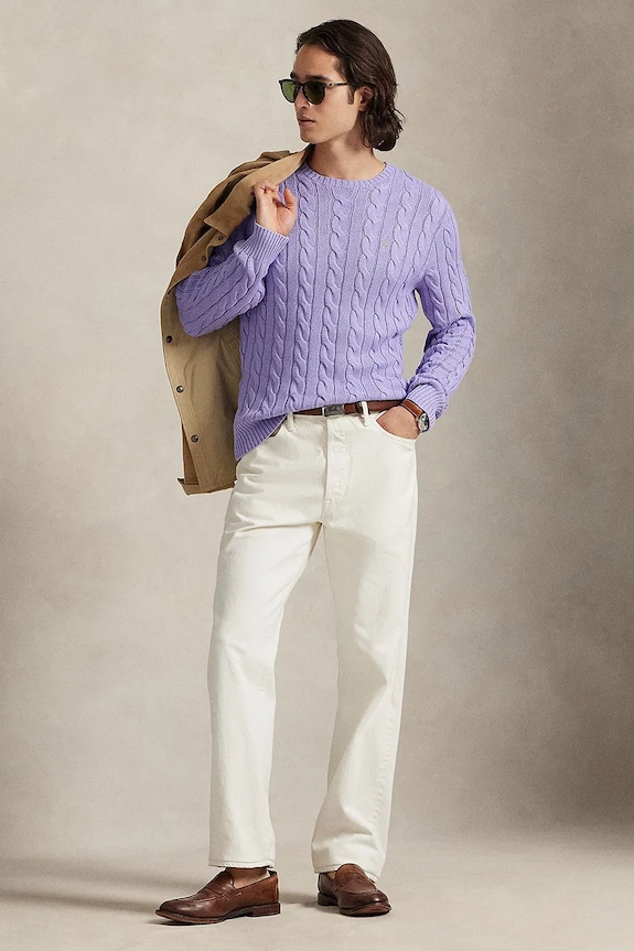 Clothing Polo Ralph Lauren cotton jumper 5/1 ROVING COTTON 710775885531 violet