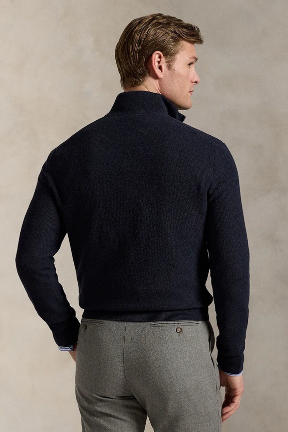 Хлопковый свитер Polo Ralph Lauren 32/2 COTTON 710932304001 тёмно-синий SS26