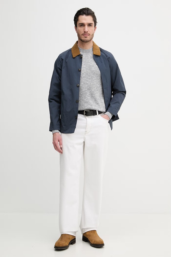 Barbour pulover din amestec de in Flaxby MKN1712 bleumarin SS26