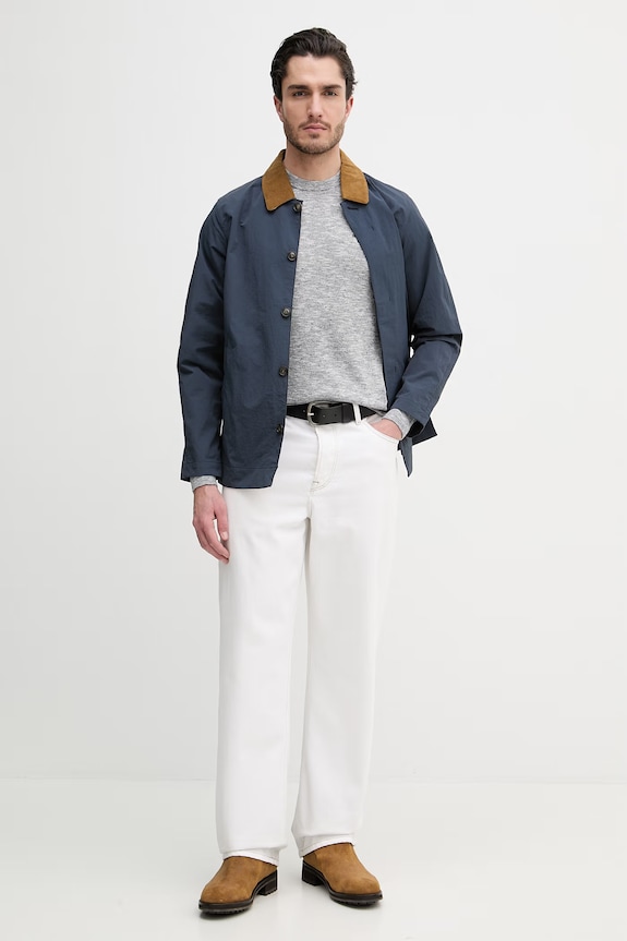 Barbour pulover din amestec de in Flaxby MKN1712 bleumarin SS26