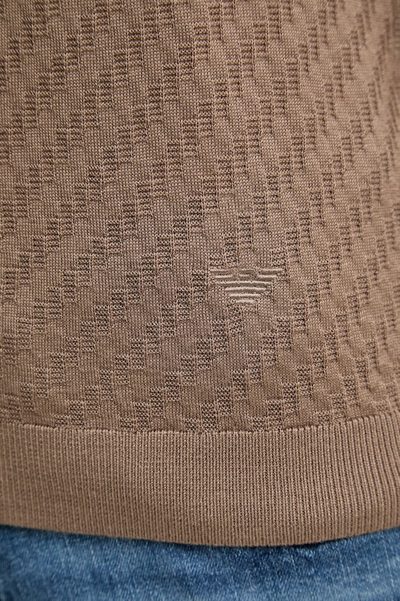 Emporio Armani polo tricotat pentru bărbați, cu lână EM004307.AF24573 maro