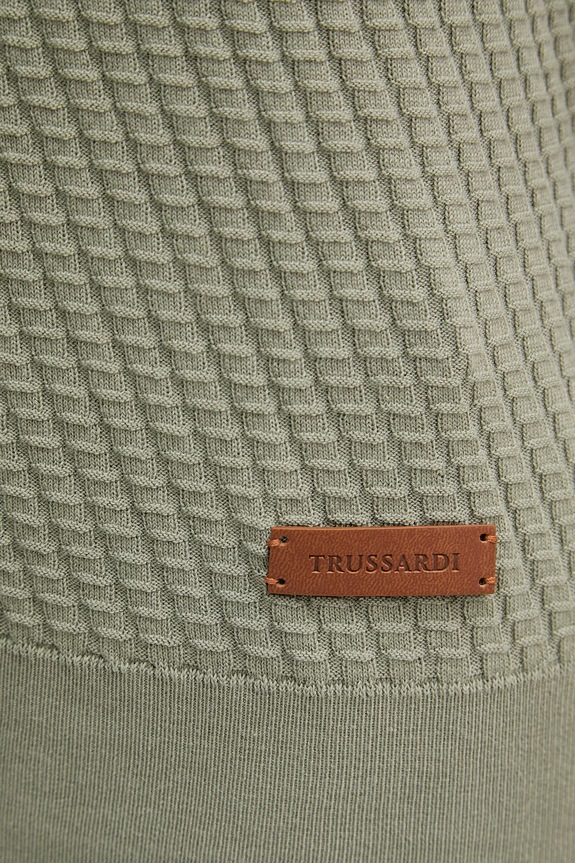Trussardi Πλεκτό μπλουζάκι πόλο ανδρικό βαμβακερό M0558000060N πράσινο