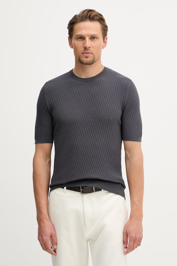 Trussardi pulover moški bombažen siva M0718000076N
