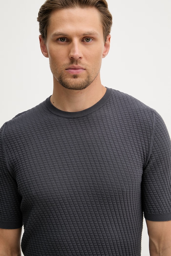 Trussardi pulover moški bombažen siva M0718000076N