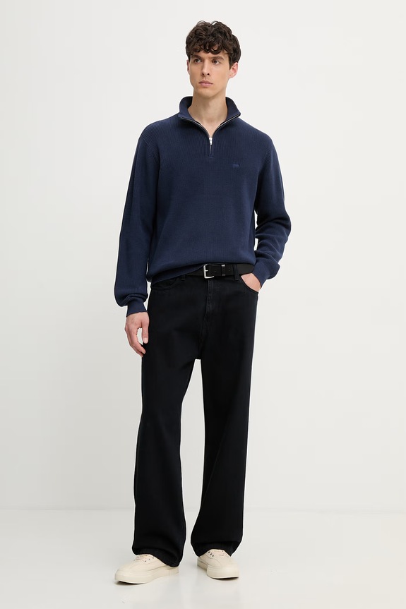 Levi's pulover de bumbac LIGHTWEIGHT HM QUARTER ZIP 0058U albastru SS26