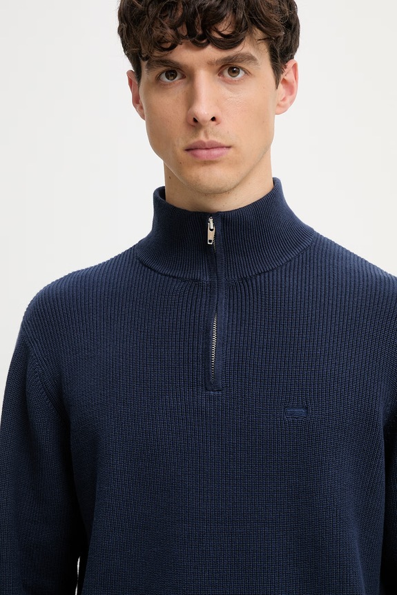 Levi's pulover de bumbac LIGHTWEIGHT HM QUARTER ZIP albastru 0058U
