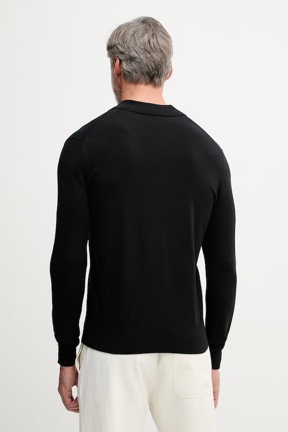 Îmbrăcăminte Sisley pulover pentru bărbați, cu amestec de bumbac 10F2S300S negru