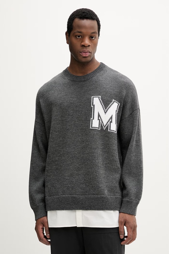 MM6 Maison Margiela maglione con lana medio spessore grigio SH0HL0039.M13206.855M