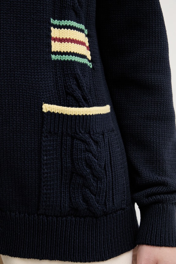 United Colors of Benetton férfi kardigán pamuttal 1ZHHK601W sötétkék