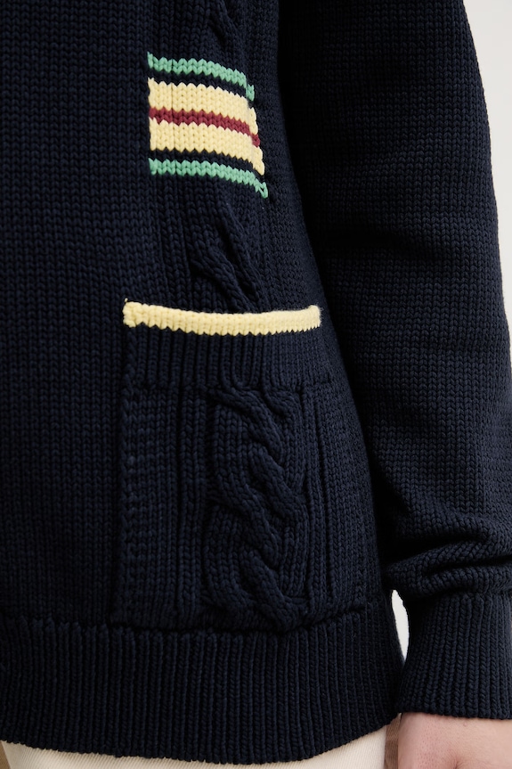 United Colors of Benetton férfi kardigán pamuttal 1ZHHK601W sötétkék