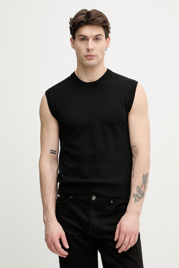 United Colors of Benetton Безрукавка для мужчин из хлопка чёрный 1098U401R