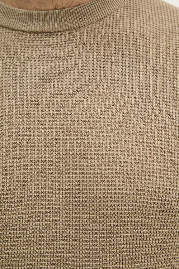 United Colors of Benetton sveter pánsky s prímesou ľanu 1DC3U10BK zelená