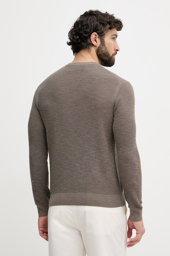 Abbigliamento United Colors of Benetton maglione da uomo con misto lino 1DC3U10BK marrone