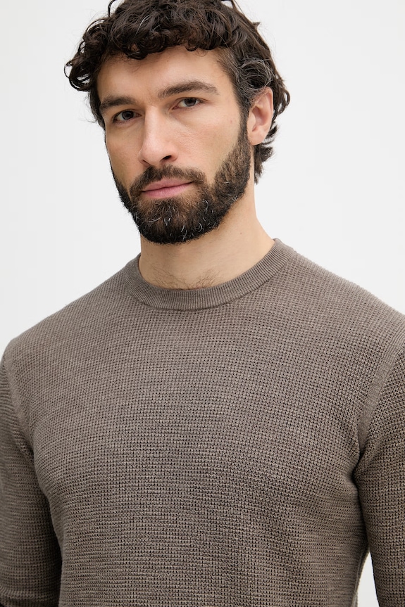 United Colors of Benetton maglione da uomo con misto lino marrone 1DC3U10BK
