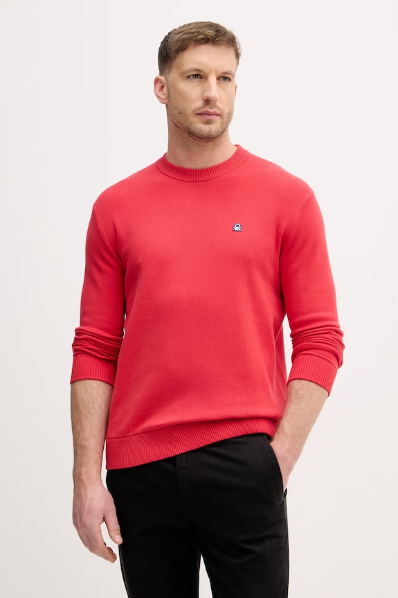 United Colors of Benetton sweter męski bawełniany czerwony 1UAEU10B6