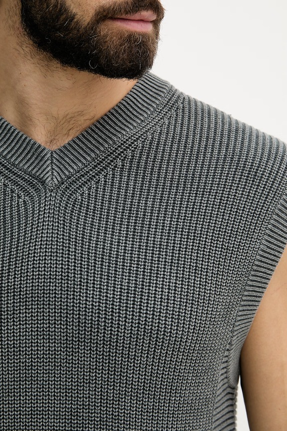 United Colors of Benetton pulover bez rukava za muškarce s pamukom 1VOXU401M siva