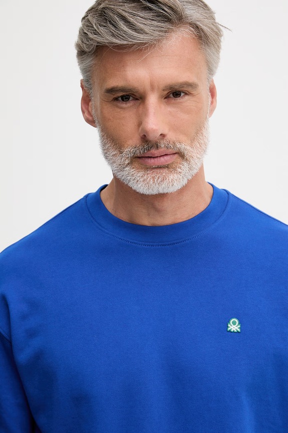 United Colors of Benetton bluza męska bawełniana niebieski 342ZU1093.