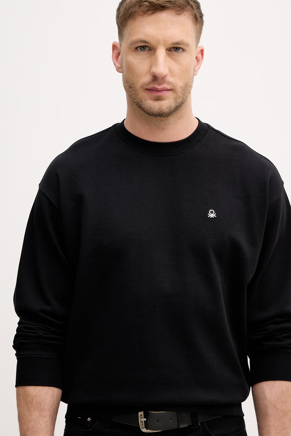 United Colors of Benetton bluza męska bawełniana czarny 342ZU1093.