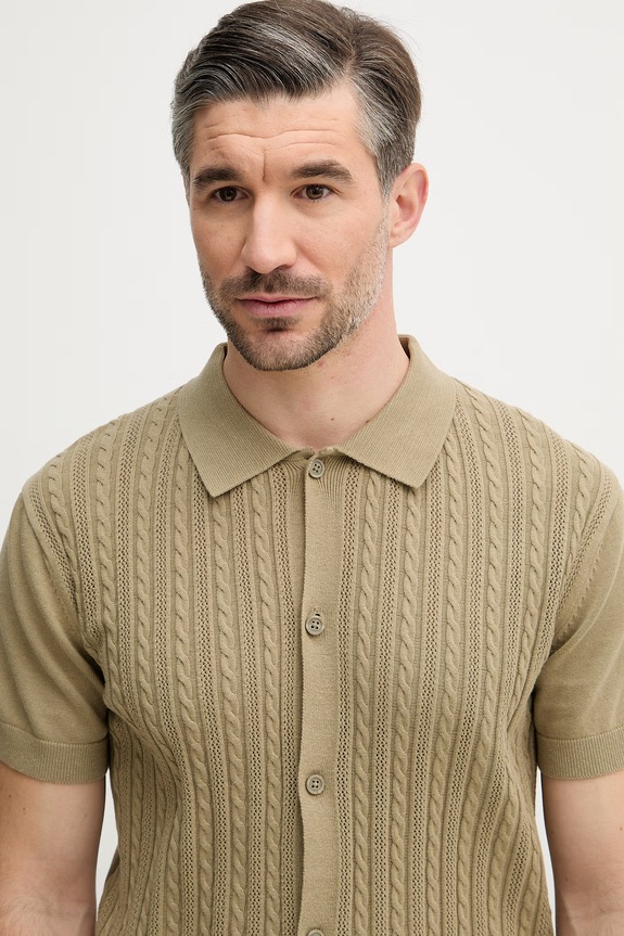 Lindbergh pamut kardigán zöld 30.804114