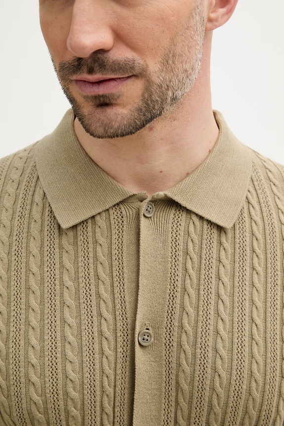 Lindbergh pamut kardigán 30.804114 zöld