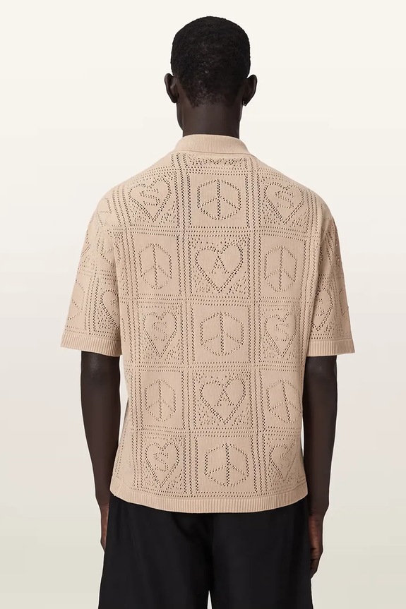 AllSaints кардиган для мужчин из хлопка ARKTX M030KE бежевый SS26