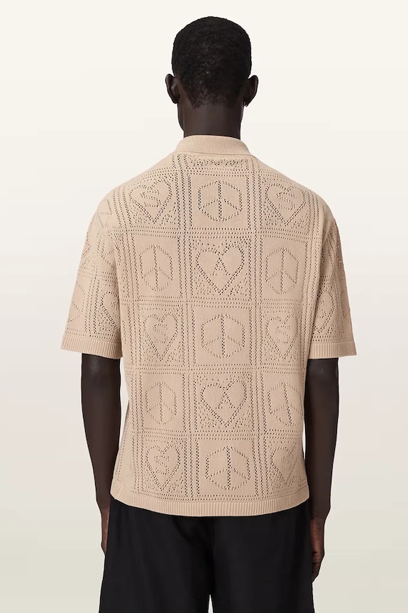 AllSaints кардиган для мужчин из хлопка ARKTX M030KE бежевый SS26