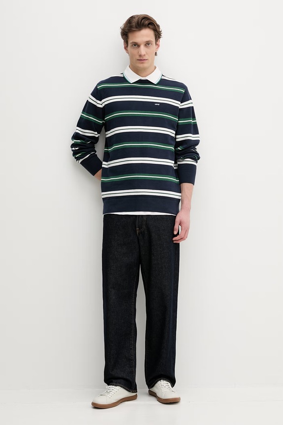 Levi's sweter męski bawełniany LIGHTWEIGHT HM A7207.0034 granatowy SS26