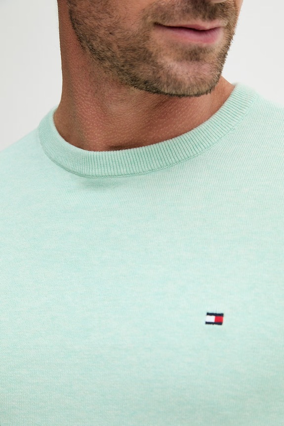 Tommy Hilfiger svetr pánský bavlněný MW0MW39999. zelená