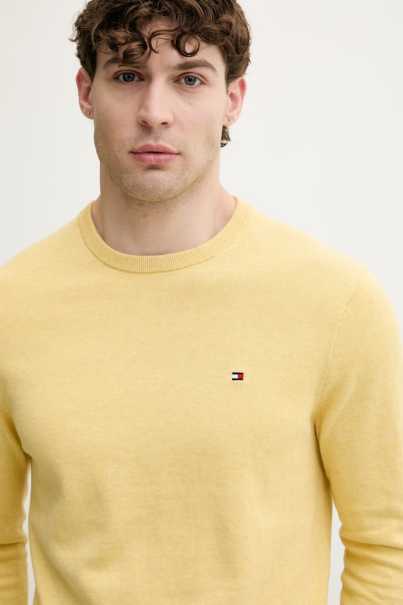 Tommy Hilfiger sweter męski bawełniany żółty MW0MW39999.