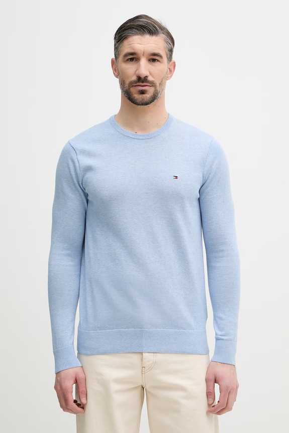 Tommy Hilfiger svetr pánský bavlněný modrá MW0MW39999.