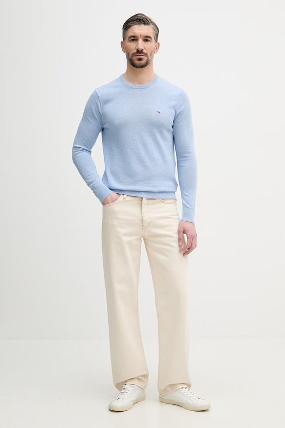 Tommy Hilfiger svetr pánský bavlněný MW0MW39999. modrá SS26