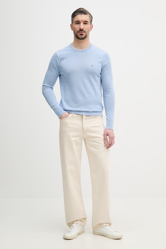 Tommy Hilfiger svetr pánský bavlněný MW0MW39999. modrá SS26