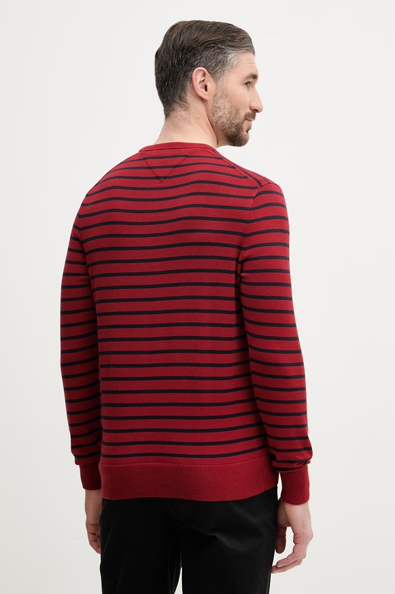Oblečení Tommy Hilfiger svetr pánský bavlněný MW0MW39999. burgundské